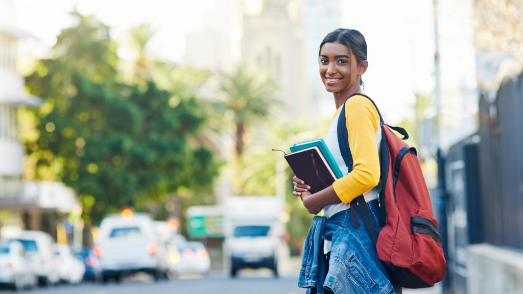 college girl in a college town